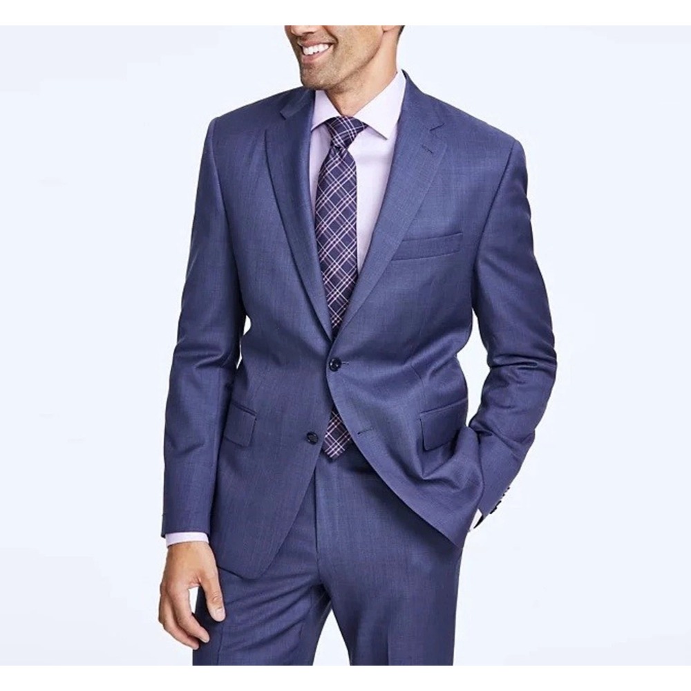 Michael Kors Men's 2-Piece Suit Blue Wool Jacket 42R Pants Size 34W 30L